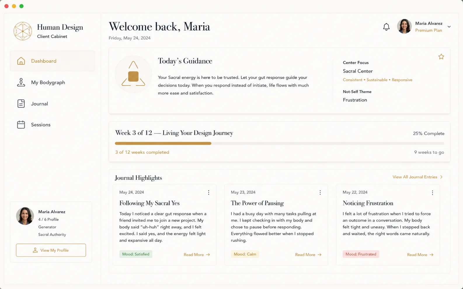 Client cabinet + progress dashboard